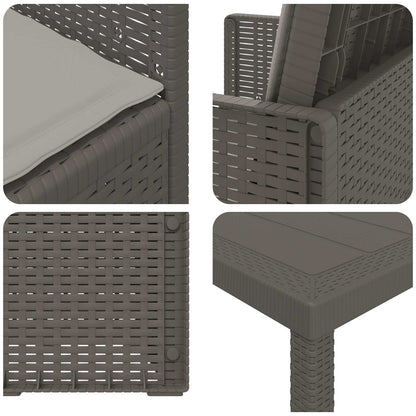Set da Pranzo per Giardino con cuscino 7 pcs Grigio Chiaro PP | homemem39