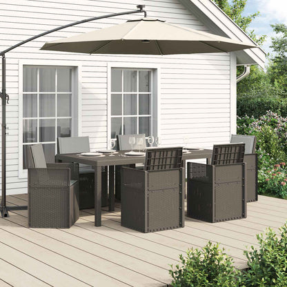 Set da Pranzo per Giardino con cuscino 7 pcs Grigio Chiaro PP | homemem39