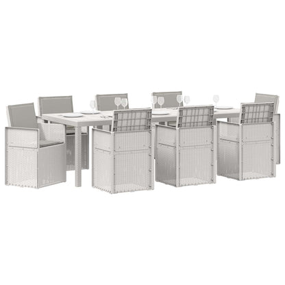 Set da Pranzo per Giardino 9 pz Bianco e Grigio Chiaro PP | homemem39
