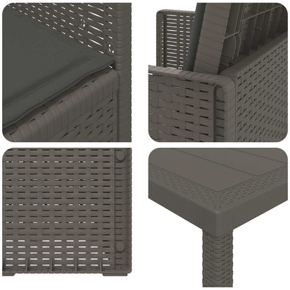 Set da Pranzo per Giardino 9 pz Grigio chiaro e Antracite PP | homemem39