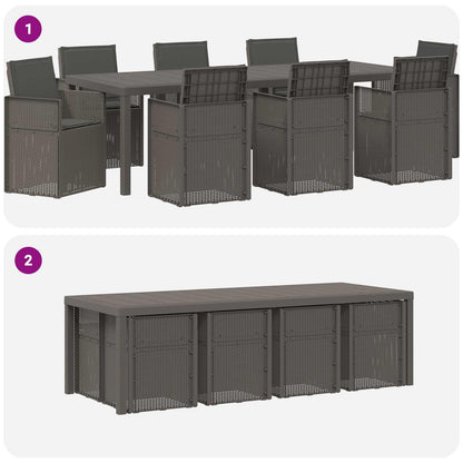 Set da Pranzo per Giardino 9 pz Grigio chiaro e Antracite PP | homemem39