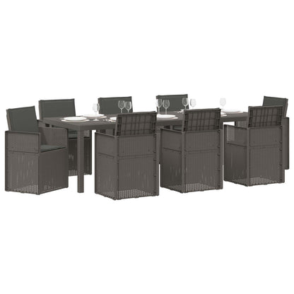 Set da Pranzo per Giardino 9 pz Grigio chiaro e Antracite PP