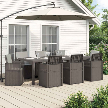 Set da Pranzo per Giardino 9 pz Grigio Chiaro PP