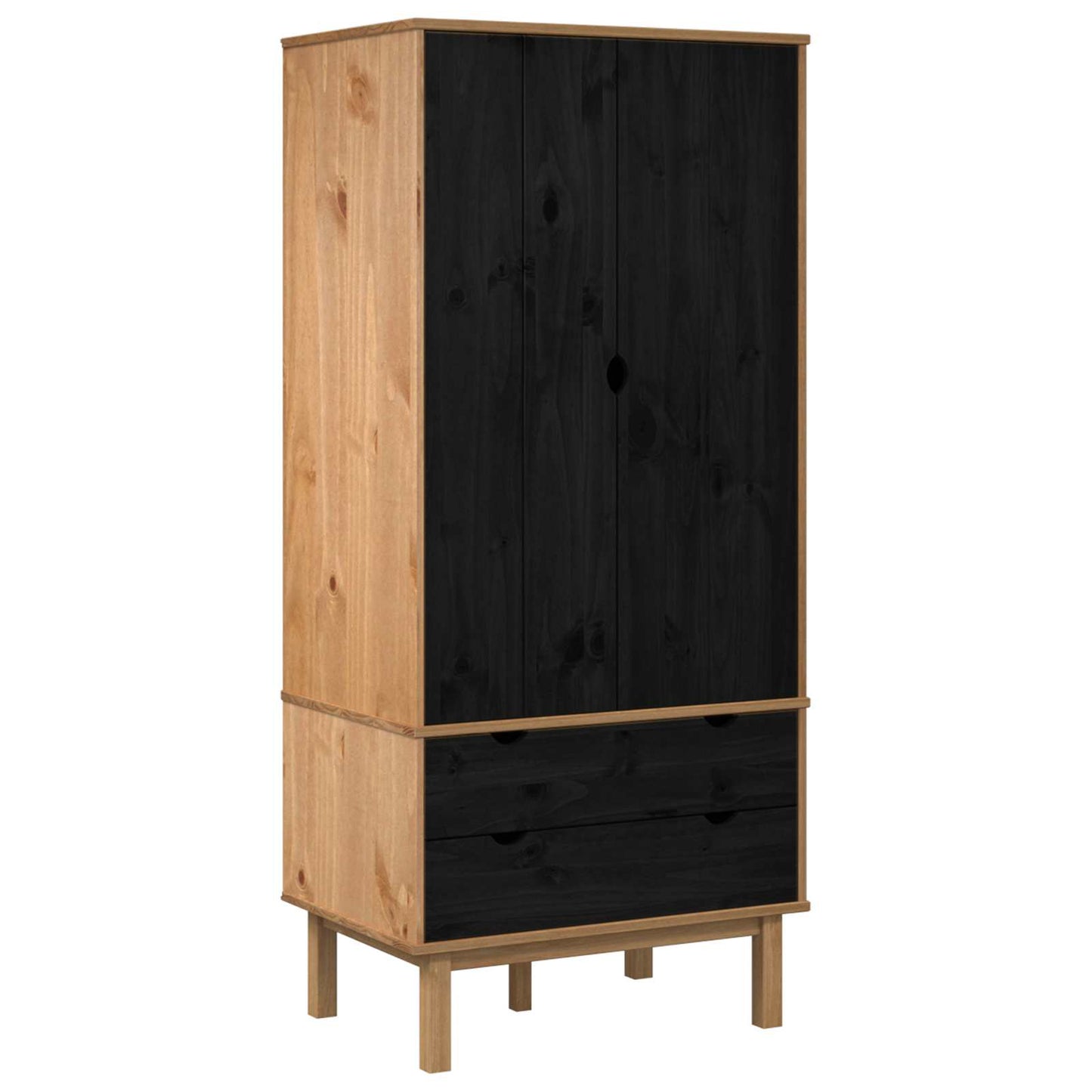 Guardaroba OTTA Nero 76,5 x 53 x 172 cm Legno Massello di Pino | homemem39