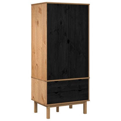 Guardaroba OTTA Nero 76,5 x 53 x 172 cm Legno Massello di Pino | homemem39