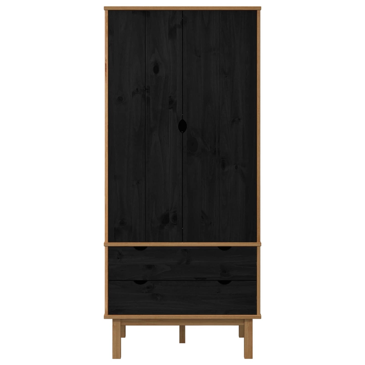 Guardaroba OTTA Nero 76,5 x 53 x 172 cm Legno Massello di Pino | homemem39