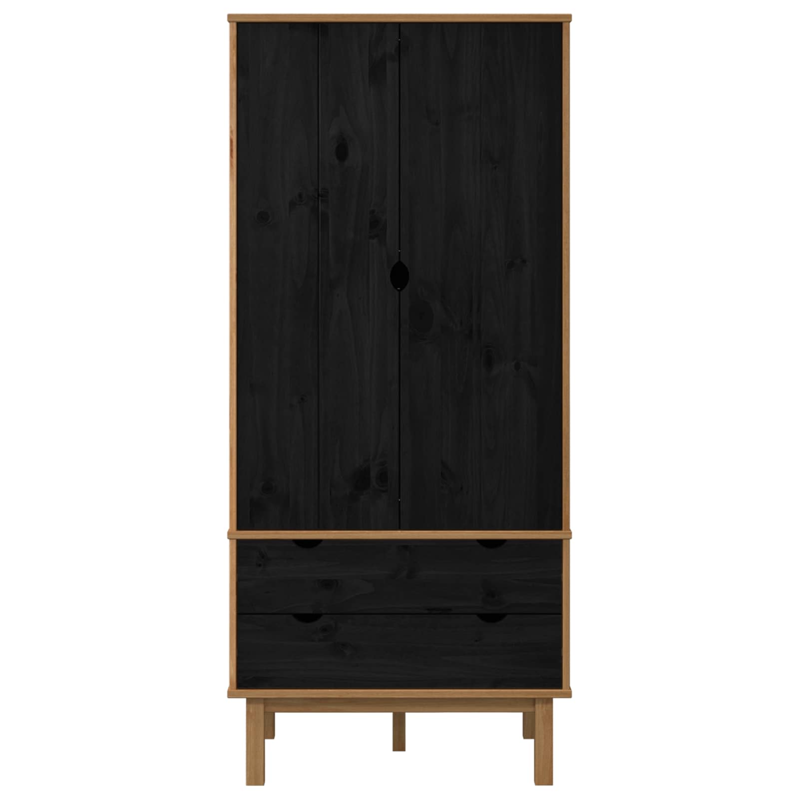 Guardaroba OTTA Nero 76,5 x 53 x 172 cm Legno Massello di Pino | homemem39
