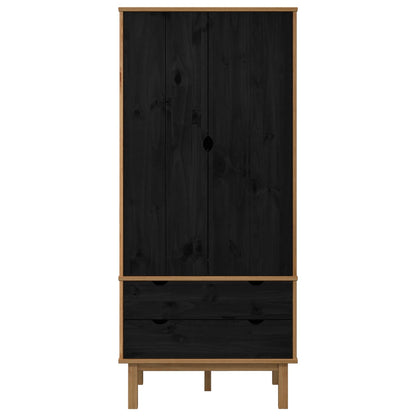 Guardaroba OTTA Nero 76,5 x 53 x 172 cm Legno Massello di Pino | homemem39