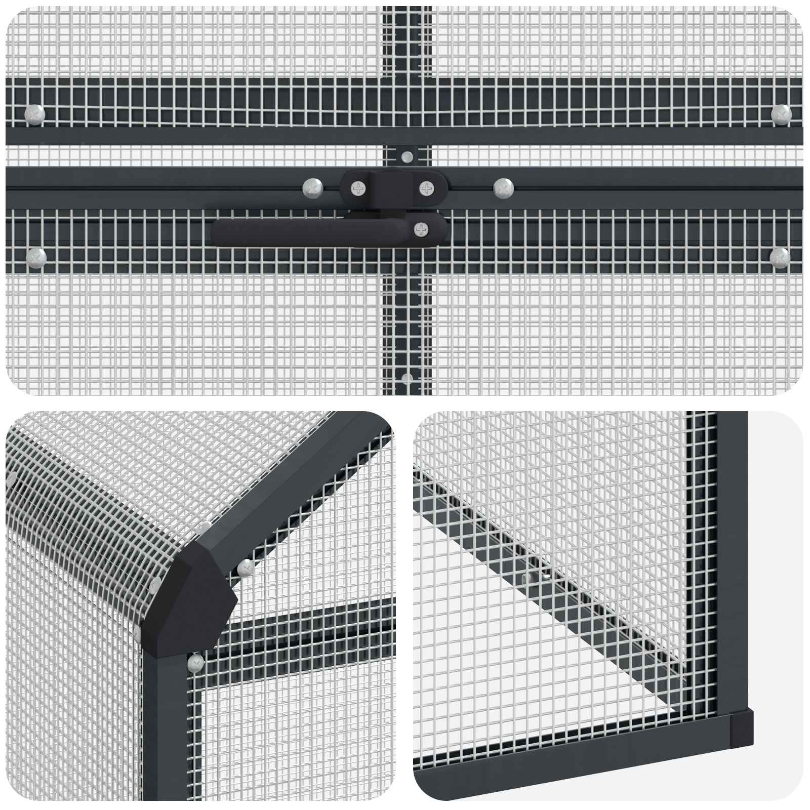 Gabbia per uccelli Antracite 181,5 x 110,5 x 173,5 cm | homemem39