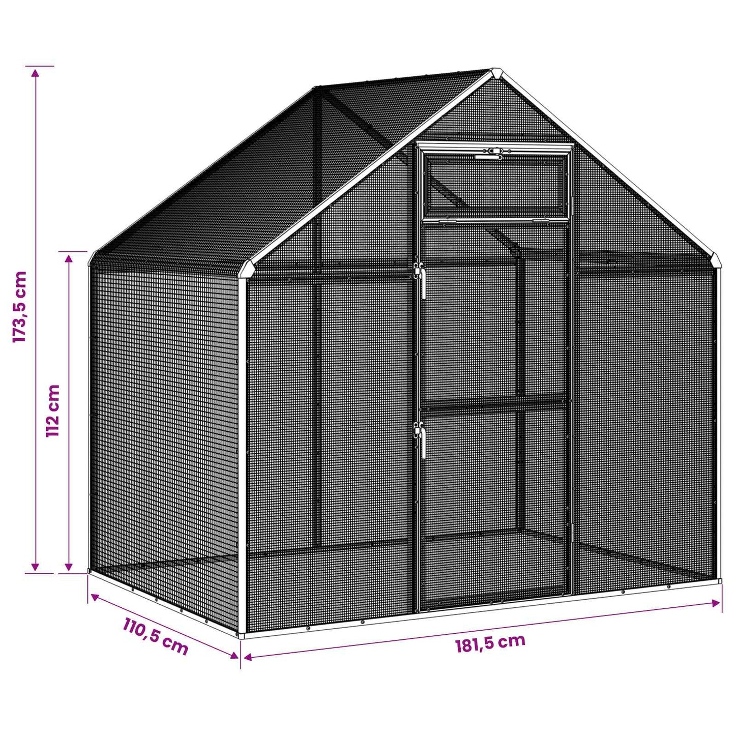 Gabbia per uccelli Antracite 181,5 x 110,5 x 173,5 cm | homemem39