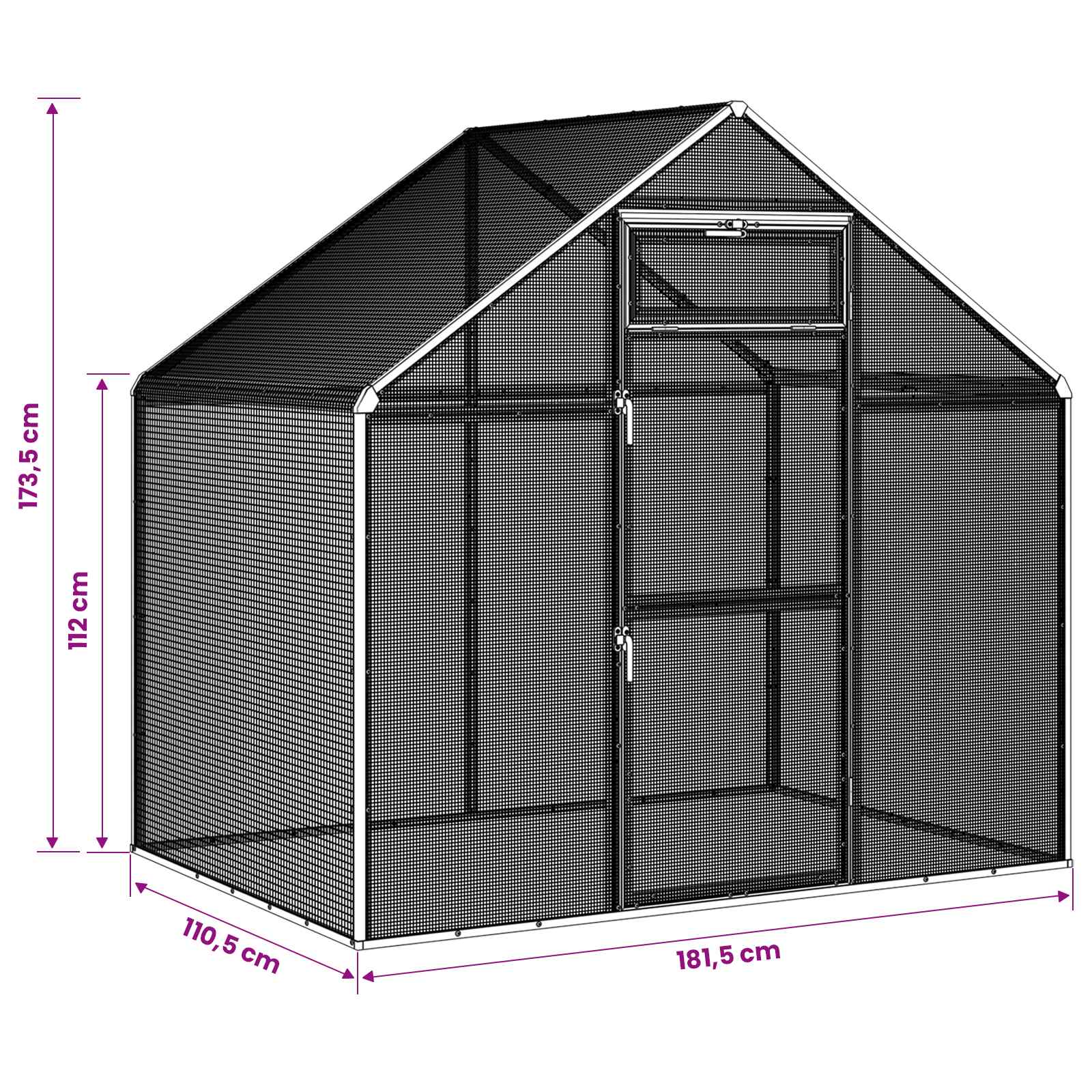 Gabbia per uccelli Antracite 181,5 x 110,5 x 173,5 cm | homemem39
