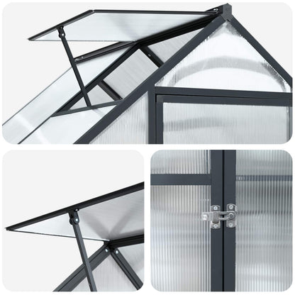 Serra da Giardino con porta Antracite 183,5 x 123 x 207 cm | homemem39