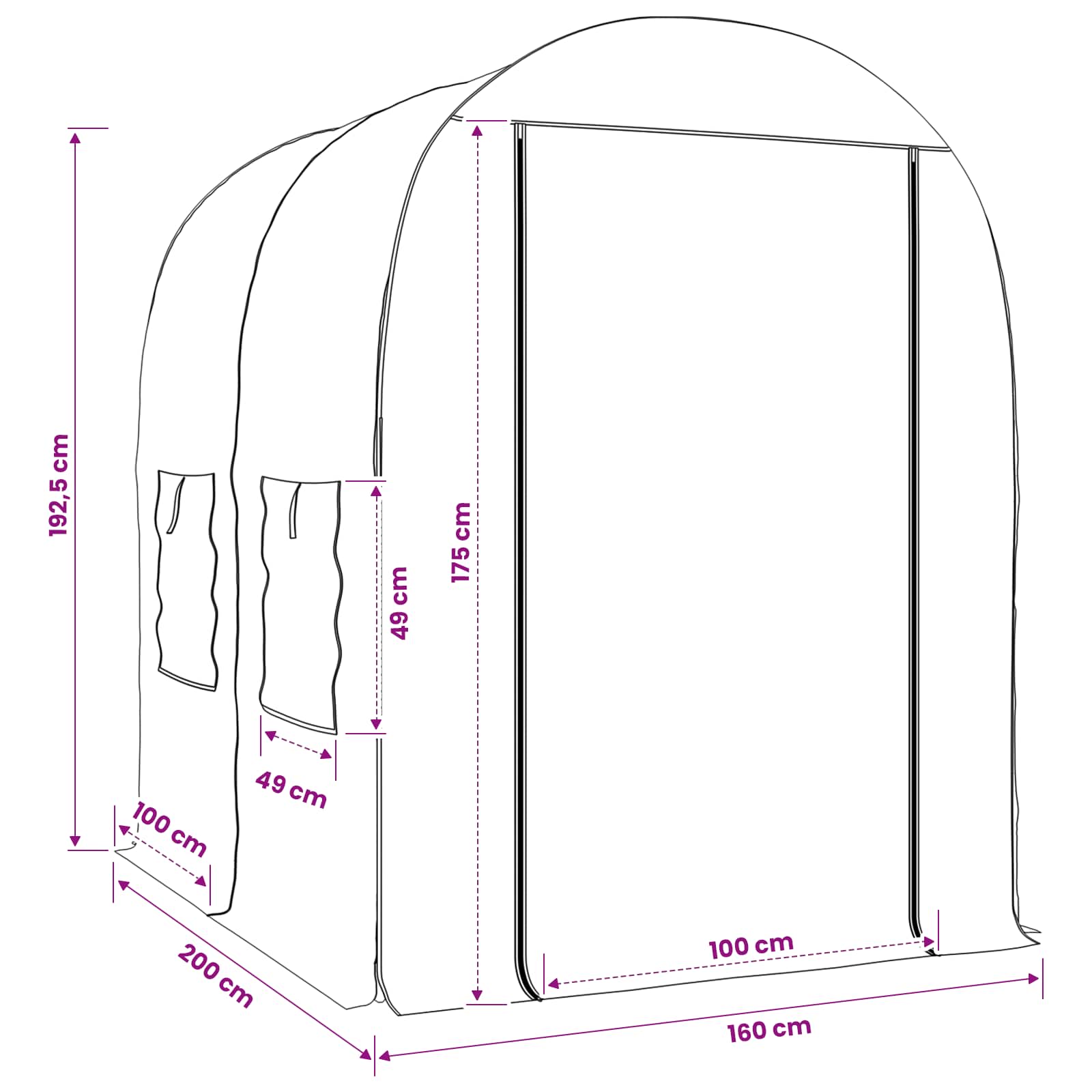 Serra con telaio 160 x 200 x 192,5 cm PVC Trasparente | homemem39