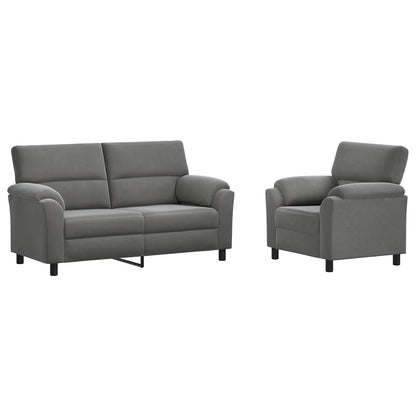 Set di divani 2 pcs Grigio Scuro Velluto | homemem39