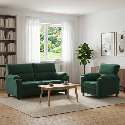 Set di divani 2 pcs Verde Scuro Velluto | homemem39