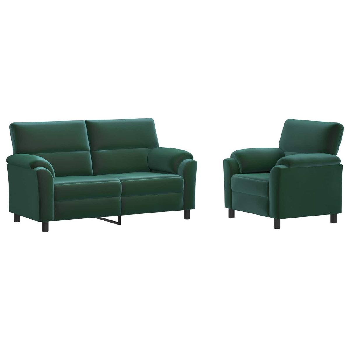 Set di divani 2 pcs Verde Scuro Velluto | homemem39