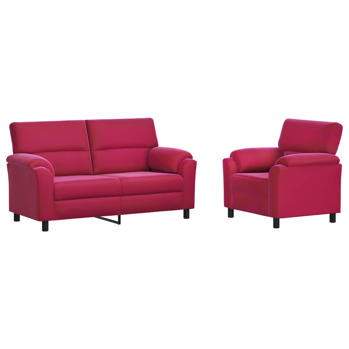 Set di divani 2 pcs Rosso Vino Velluto | homemem39