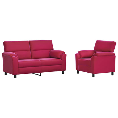 Set di divani 2 pcs Rosso Vino Velluto | homemem39