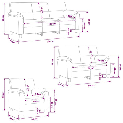Set di divani 3 pcs Viola Velluto | homemem39