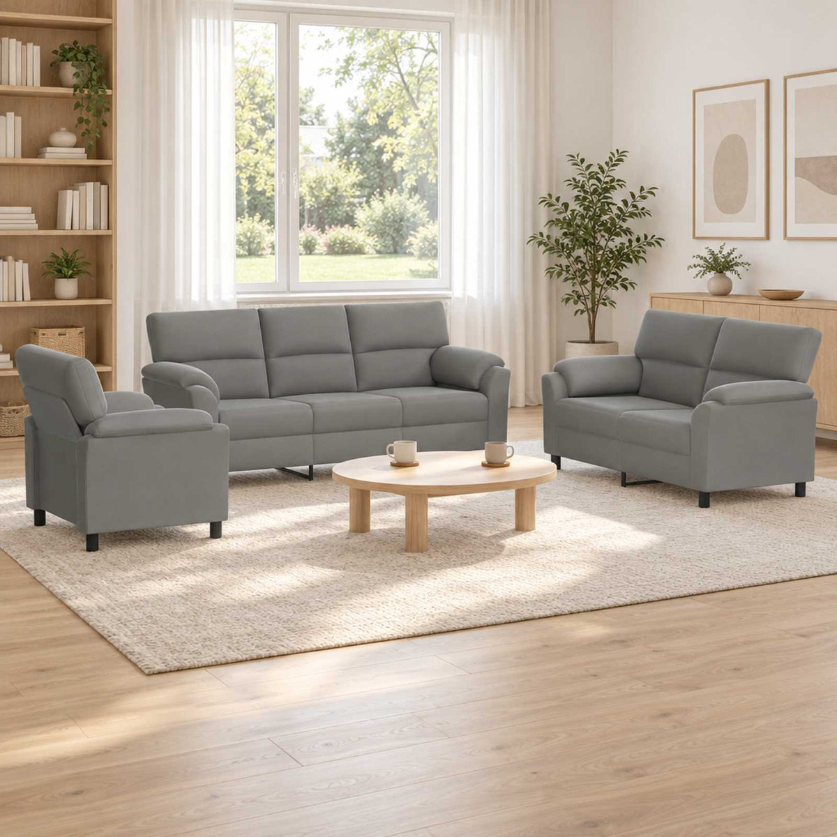 Set di divani 3 pcs Grigio Chiaro Velluto | homemem39