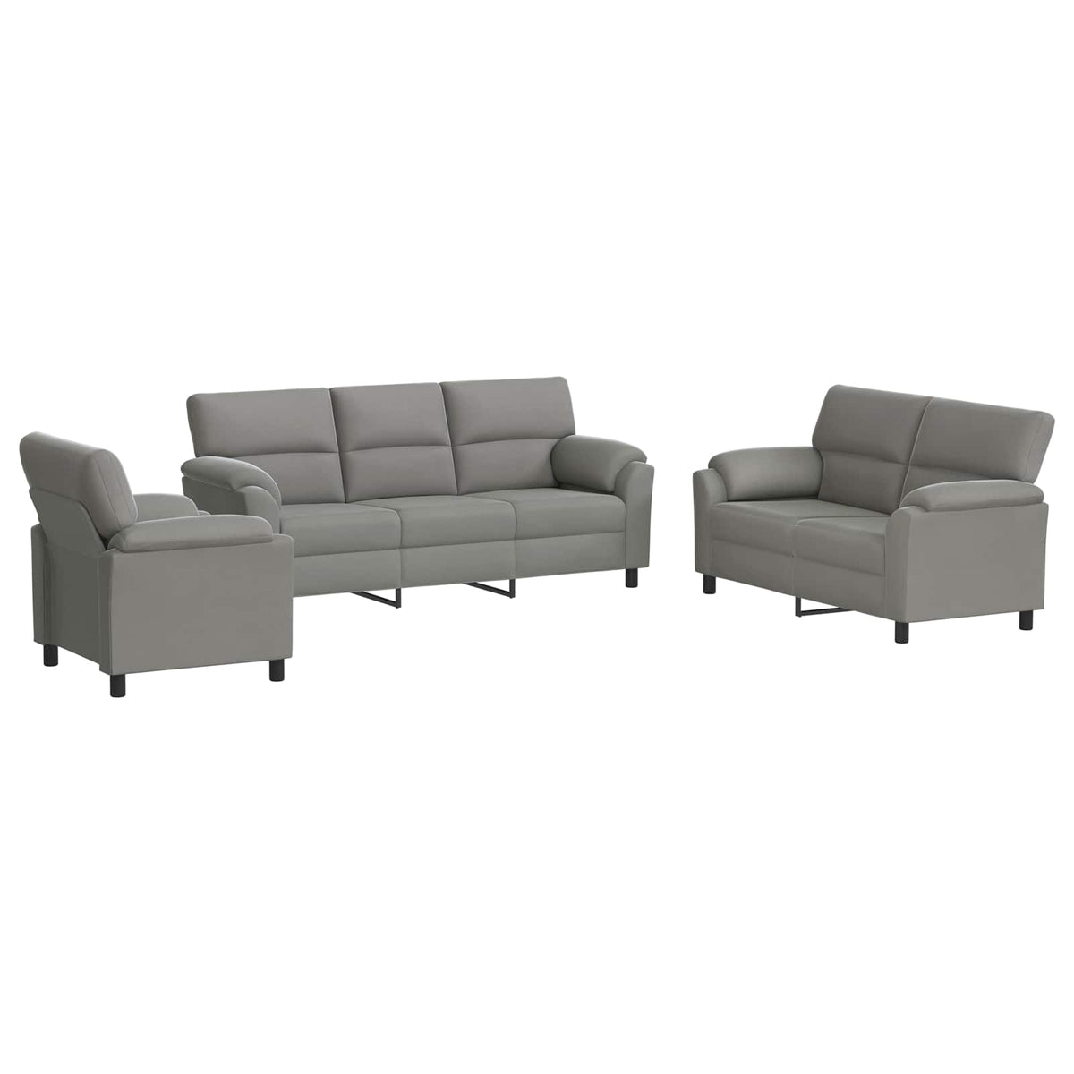 Set di divani 3 pcs Grigio Chiaro Velluto | homemem39