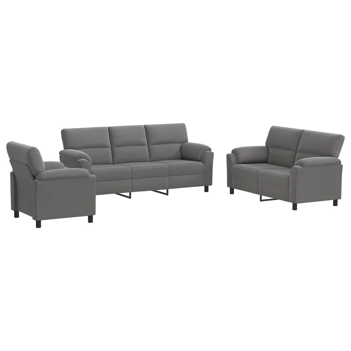 Set di divani 3 pcs Grigio Scuro Velluto | homemem39