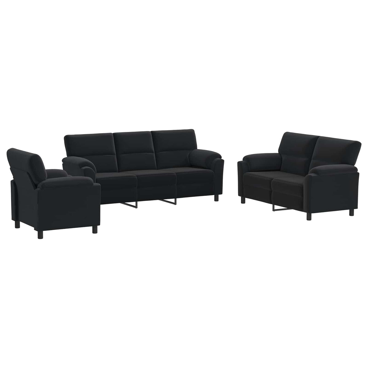 Set di divani 3 pcs Nero Velluto | homemem39