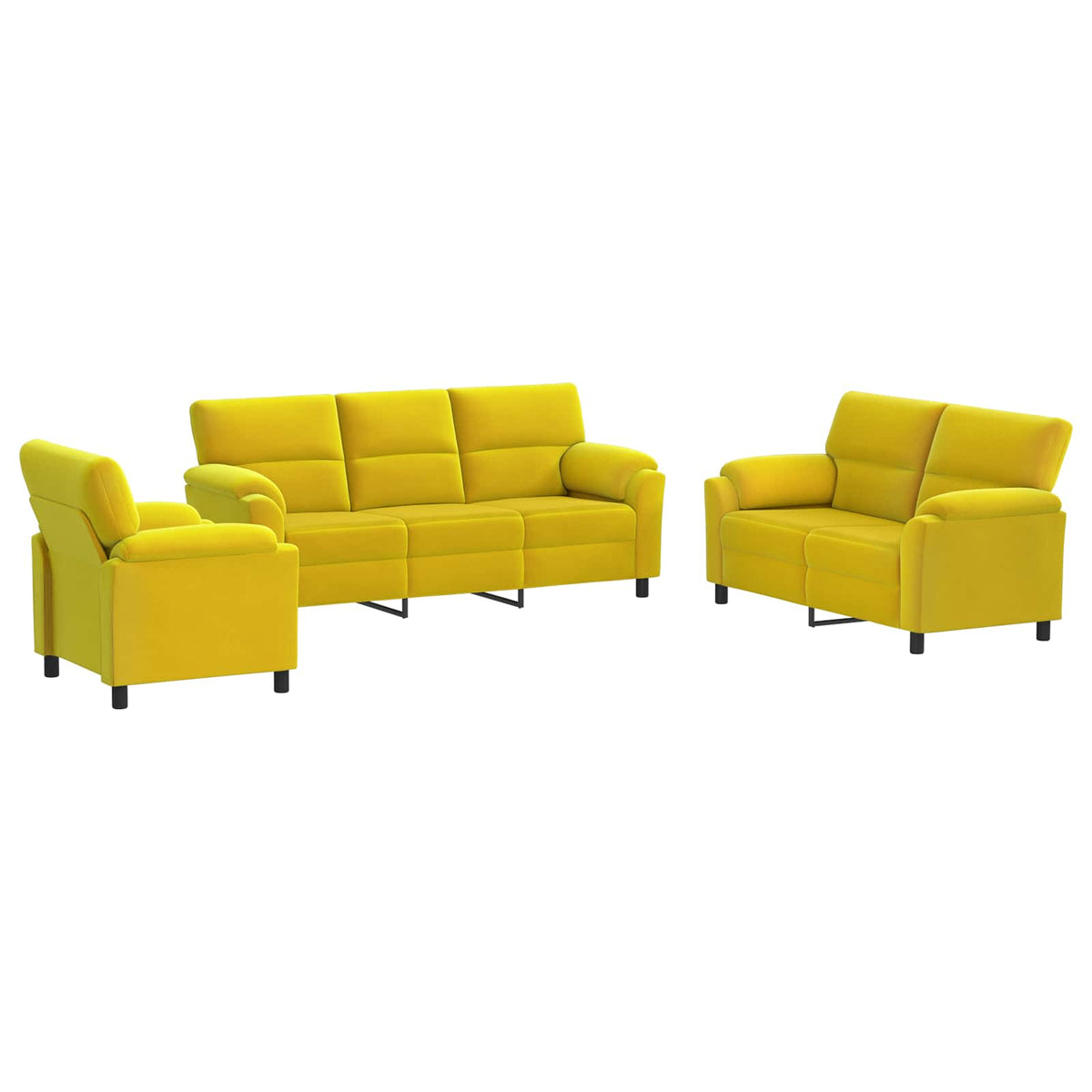 Set di divani 3 pcs Giallo Velluto | homemem39