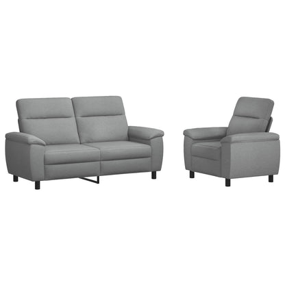 Set di divani 2 pcs Grigio Chiaro Tessuto | homemem39