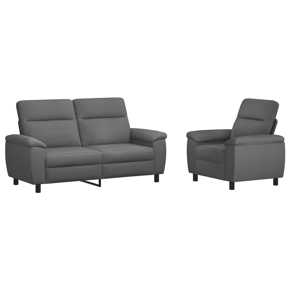 Set di divani 2 pcs Grigio Scuro Tessuto | homemem39