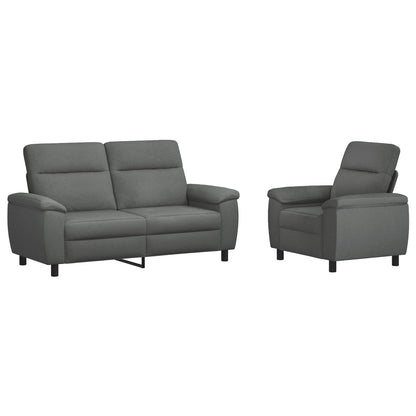 Set di divani 2 pcs Grigio Scuro Tessuto | homemem39