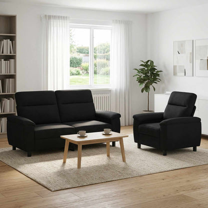Set di divani 2 pcs Nero Tessuto | homemem39