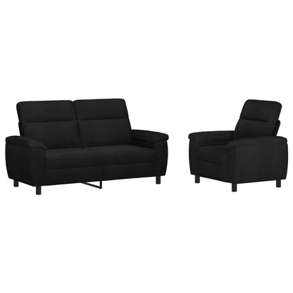 Set di divani 2 pcs Nero Tessuto | homemem39