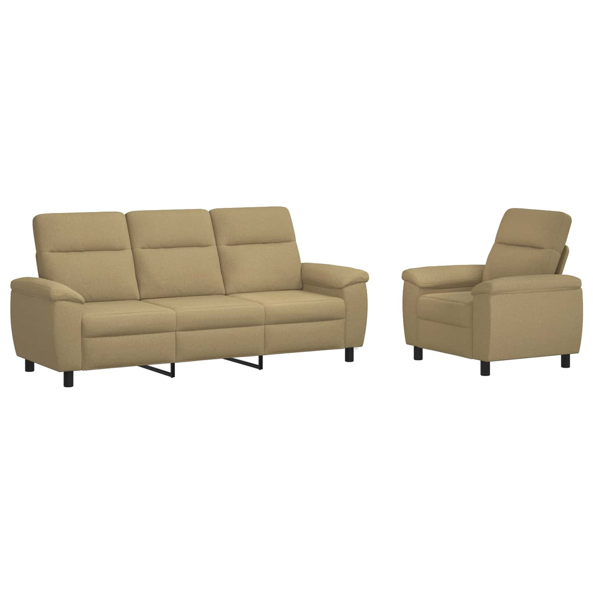 Set di divani 2 pcs Marrone Chiaro Tessuto | homemem39
