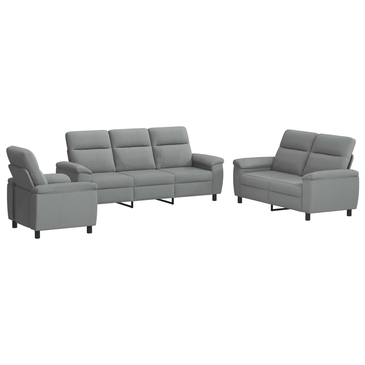 Set di divani 3 pcs Grigio Chiaro Tessuto | homemem39