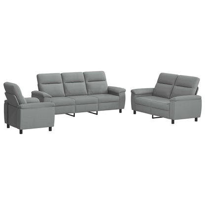 Set di divani 3 pcs Grigio Chiaro Tessuto | homemem39