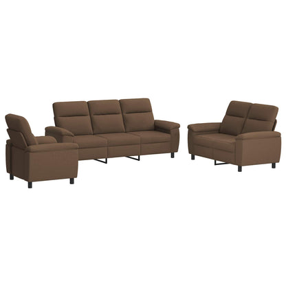 Set di divani 3 pcs Marrone Tessuto | homemem39