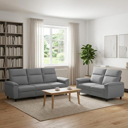 Set di divani 2 pcs Grigio Chiaro Tessuto | homemem39