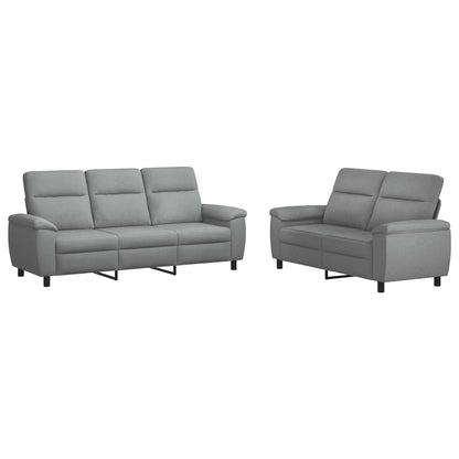 Set di divani 2 pcs Grigio Chiaro Tessuto | homemem39