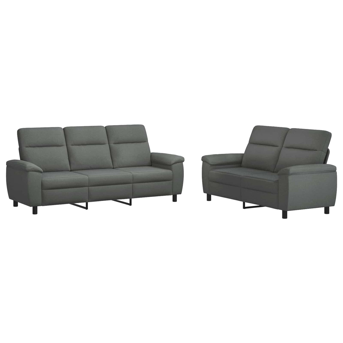Set di divani 2 pcs Grigio Scuro Tessuto | homemem39