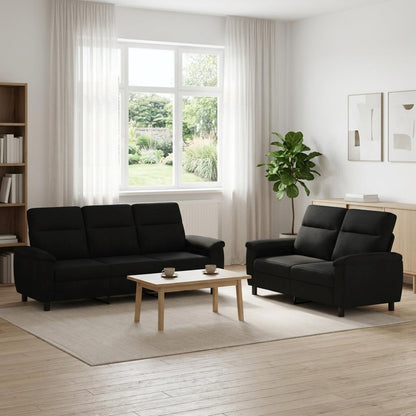 Set di divani 2 pcs Nero Tessuto | homemem39