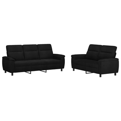 Set di divani 2 pcs Nero Tessuto | homemem39