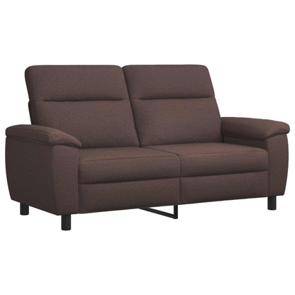 Set di divani 2 pcs Marrone Scuro Tessuto | homemem39