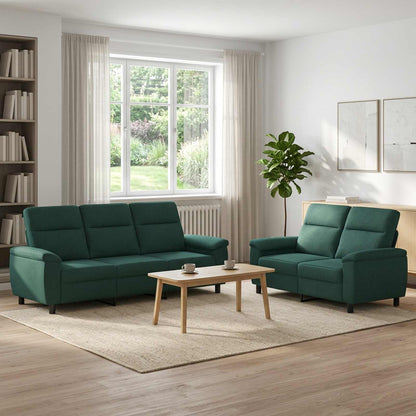Set di divani 2 pcs Verde Scuro Tessuto | homemem39