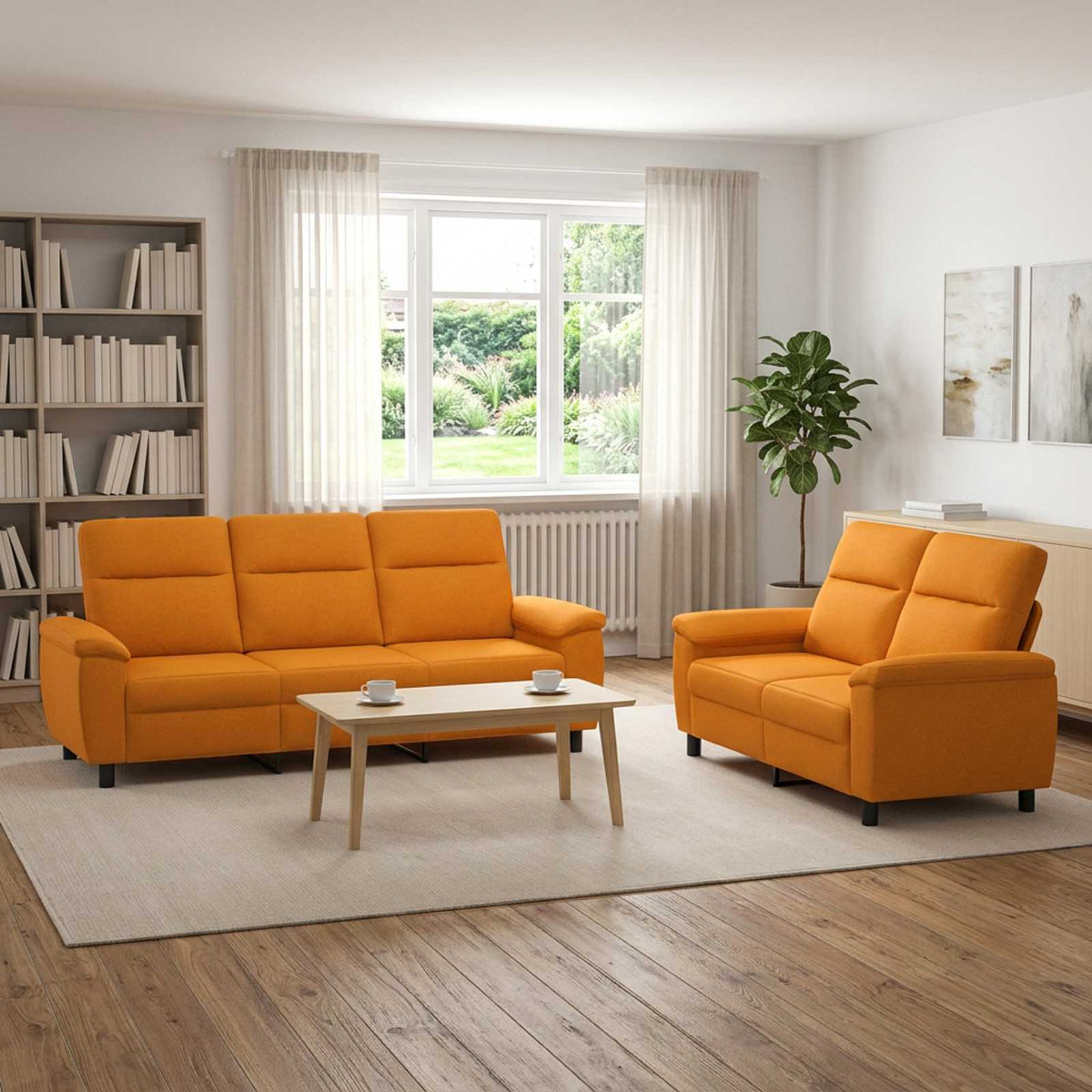 Set di divani 2 pcs Giallo Scuro Tessuto | homemem39