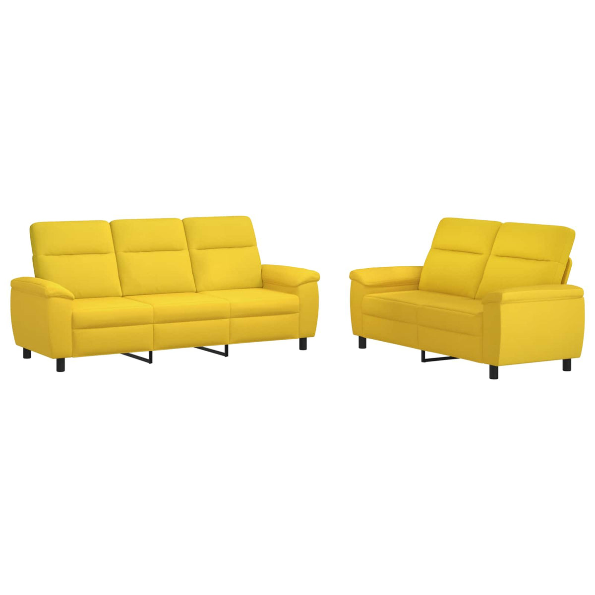 Set di divani 2 pcs Giallo Chiaro Tessuto | homemem39