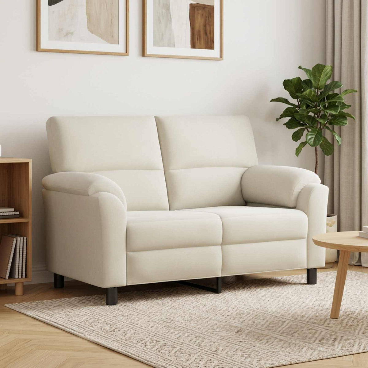 Divano Crema 154 x 85 x 93 cm Velluto | homemem39