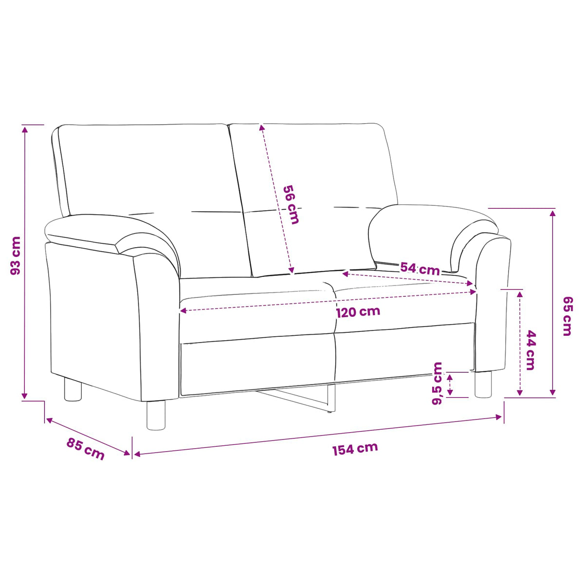 Divano Turchese 154 x 85 x 93 cm Velluto | homemem39