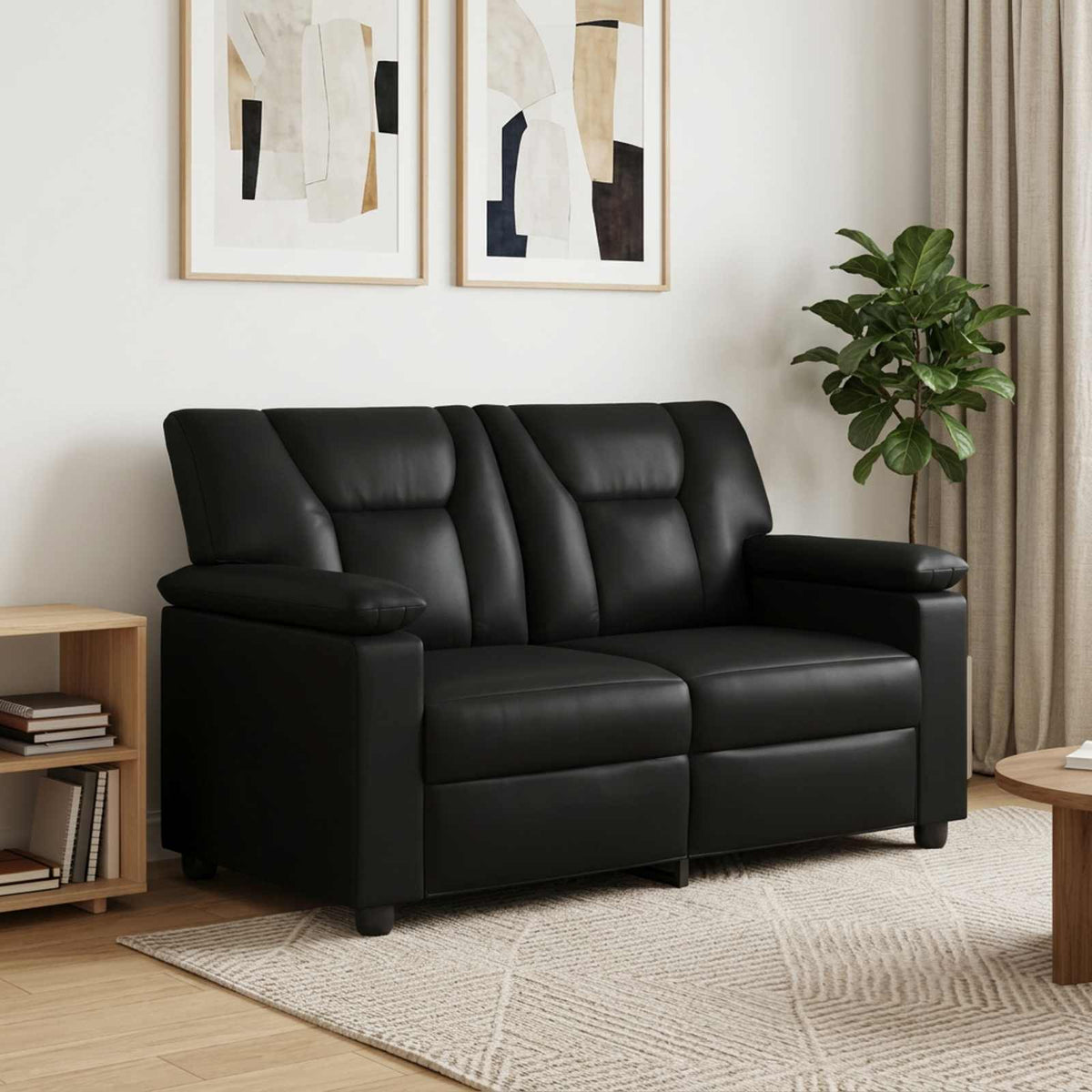 Divano Nero 151 x 85 x 93 cm Similpelle