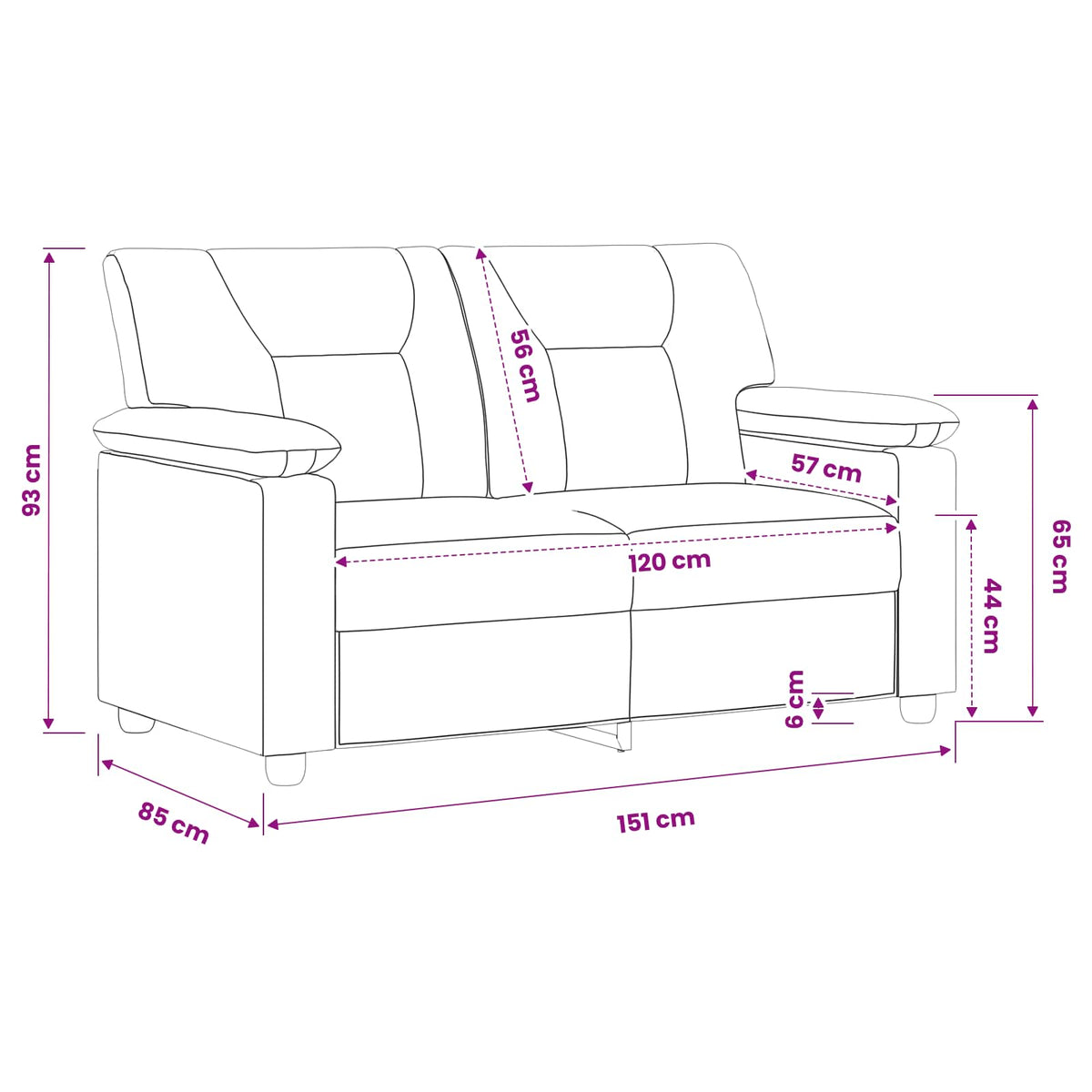 Divano Crema 151 x 85 x 93 cm Similpelle | homemem39